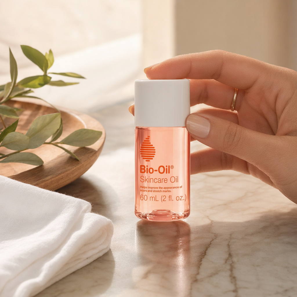 Bio-Oil Skincare Oil for Scars Stretch Marks in use